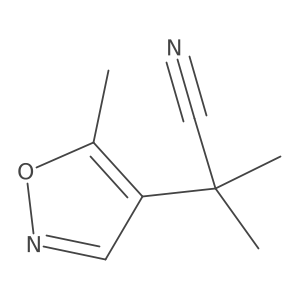 2-Methyl-2-(5-methyl-1,2-oxazol-4-yl)propanenitrile结构式