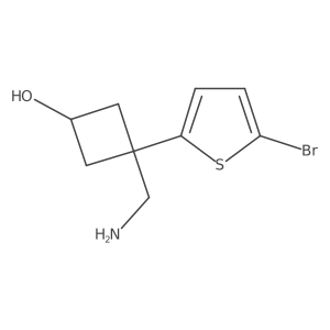 3-(Aminomethyl)-3-(5-bromothiophen-2-yl)cyclobutan-1-ol Structure