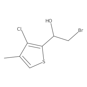 2-Bromo-1-(3-chloro-4-methylthiophen-2-yl)ethan-1-ol结构式