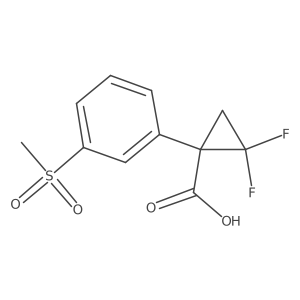 2,2-Difluoro-1-(3-methanesulfonylphenyl)cyclopropane-1-carboxylic acid结构式