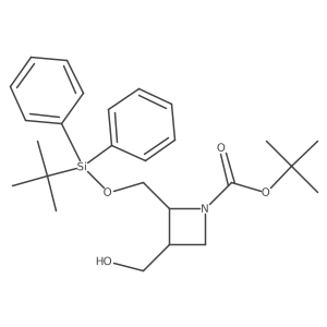 tert-Butyl 2-(((tert-butyldiphenylsilyl)oxy)methyl)-3-(hydroxymethyl)azetidine-1-carboxylate结构式