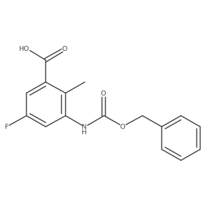 5-Fluoro-2-methyl-3-(phenylmethoxycarbonylamino)benzoic acid结构式
