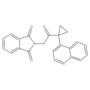 1,3-dioxo-2,3-dihydro-1H-isoindol-2-yl 1-(quinolin-4-yl)cyclopropane-1-carboxylate结构式