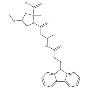 1-[(3S)-3-({[(9H-fluoren-9-yl)methoxy]carbonyl}amino)butanoyl]-4-methoxy-2-methylpyrrolidine-2-carboxylic acid Structure