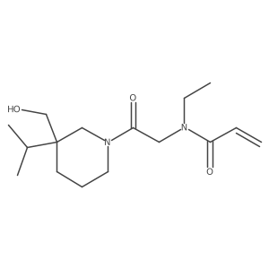 N-ethyl-N-{2-[3-(hydroxymethyl)-3-(propan-2-yl)piperidin-1-yl]-2-oxoethyl}prop-2-enamide Structure