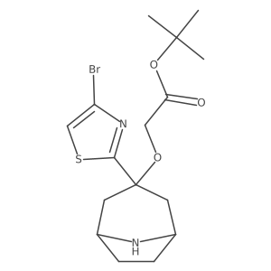 Tert-butyl 2-{[3-(4-bromo-1,3-thiazol-2-yl)-8-azabicyclo[3.2.1]octan-3-yl]oxy}acetate结构式