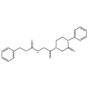 Benzyl (2-oxo-2-(3-oxo-4-(pyridin-2-yl)piperazin-1-yl)ethyl)carbamate结构式