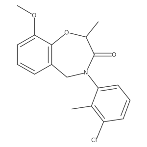 4-(3-Chloro-2-methylphenyl)-9-methoxy-2-methyl-2,3,4,5-tetrahydro-1,4-benzoxazepin-3-one结构式
