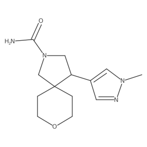 4-(1-Methylpyrazol-4-yl)-8-oxa-2-azaspiro[4.5]decane-2-carboxamide Structure