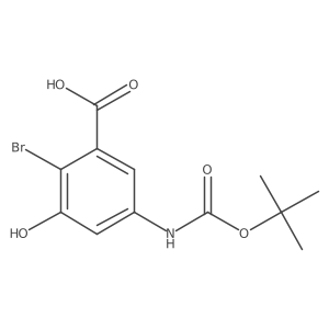 2-Bromo-5-{[(tert-butoxy)carbonyl]amino}-3-hydroxybenzoic acid Structure