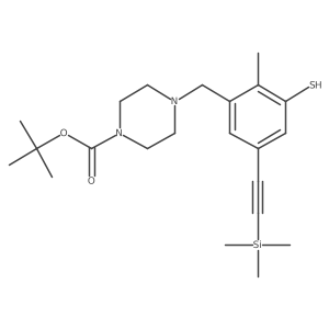 Tert-butyl 4-({2-methyl-3-sulfanyl-5-[2-(trimethylsilyl)ethynyl]phenyl}methyl)piperazine-1-carboxylate结构式