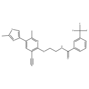 N-[2-[[3-Cyano-6-methyl-5-(2-methyl-4-thiazolyl)-2-pyridinyl]thio]ethyl]-3-(trifluoromethyl)benzamide Structure