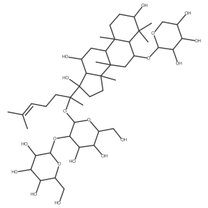 I(2)-D-Glucopyranoside, (3I(2),6I+/-,12I(2))-3,12,17-trihydroxy-6-(I(2)-D-xylopyranosyloxy)dammar-24-en-20-yl 2-O-I(2)-D-glucopyranosyl- Structure
