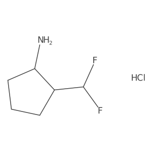 (1R,2R)-2-(Difluoromethyl)cyclopentan-1-amine;hydrochloride结构式
