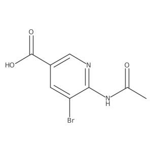6-acetamido-5-bromo-pyridine-3-carboxylic acid结构式