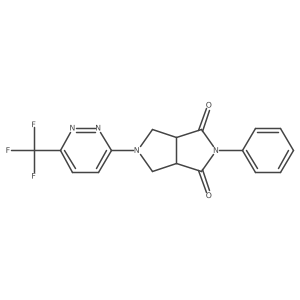 2-Phenyl-5-[6-(trifluoromethyl)pyridazin-3-yl]-octahydropyrrolo[3,4-c]pyrrole-1,3-dione Structure