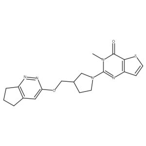 2-[3-({5H,6H,7H-cyclopenta[c]pyridazin-3-yloxy}methyl)pyrrolidin-1-yl]-3-methyl-3H,4H-thieno[3,2-d]pyrimidin-4-one结构式