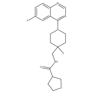 N-{[4-fluoro-1-(6-fluoroquinazolin-4-yl)piperidin-4-yl]methyl}oxolane-3-carboxamide结构式