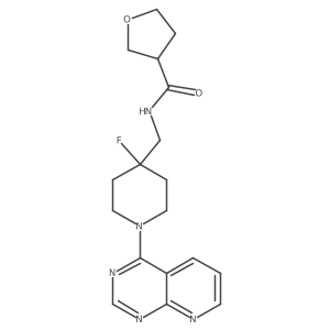 N-[(4-fluoro-1-{pyrido[2,3-d]pyrimidin-4-yl}piperidin-4-yl)methyl]oxolane-3-carboxamide结构式