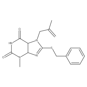 8-Benzylsulfanyl-3-methyl-7-(2-methylprop-2-enyl)-4,5-dihydropurine-2,6-dione结构式