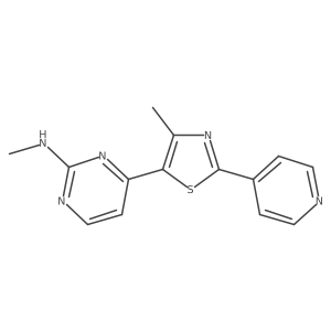 N-methyl-4-[4-methyl-2-(pyridin-4-yl)-1,3-thiazol-5-yl]pyrimidin-2-amine Structure