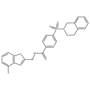 4-((3,4-dihydroisoquinolin-2(1H)-yl)sulfonyl)-N'-(4-methylbenzo[d]thiazol-2-yl)benzohydrazide Structure