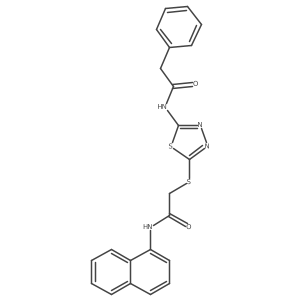 N-(naphthalen-1-yl)-2-((5-(2-phenylacetamido)-1,3,4-thiadiazol-2-yl)thio)acetamide结构式