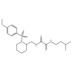 N1-isopentyl-N2-((3-((4-methoxyphenyl)sulfonyl)-1,3-oxazinan-2-yl)methyl)oxalamide结构式