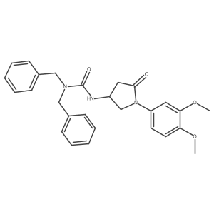 1,1-Dibenzyl-3-[1-(3,4-dimethoxyphenyl)-5-oxopyrrolidin-3-yl]urea结构式