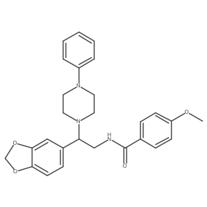 N-(2-(benzo[d][1,3]dioxol-5-yl)-2-(4-phenylpiperazin-1-yl)ethyl)-4-methoxybenzamide结构式