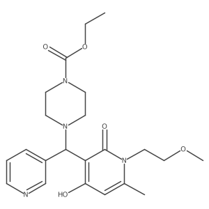 Ethyl 4-((4-hydroxy-1-(2-methoxyethyl)-6-methyl-2-oxo-1,2-dihydropyridin-3-yl)(pyridin-3-yl)methyl)piperazine-1-carboxylate Structure