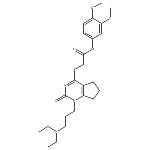2-((1-(3-(diethylamino)propyl)-2-oxo-2,5,6,7-tetrahydro-1H-cyclopenta[d]pyrimidin-4-yl)thio)-N-(3,4-dimethoxyphenyl)acetamide Structure