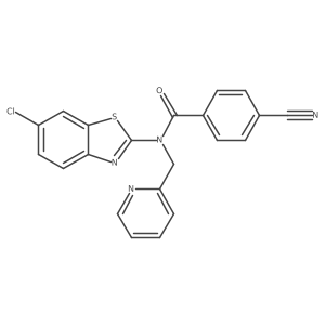 N-(6-chlorobenzo[d]thiazol-2-yl)-4-cyano-N-(pyridin-2-ylmethyl)benzamide结构式