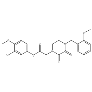 N-(3-chloro-4-methoxyphenyl)-2-[4-[(2-methoxyphenyl)methyl]-2,3-dioxopiperazin-1-yl]acetamide结构式