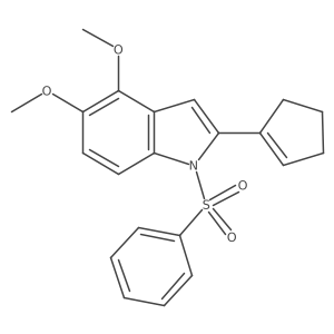 1-benzenesulfonyl-2-cyclopent-1-enyl-4,5-dimethoxy-1H-indole结构式