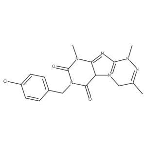 7-[(4-Chlorophenyl)methyl]-1,3,9-trimethyl-4,5a-dihydropurino[8,7-c][1,2,4]triazin-5-ium-6,8-dione结构式