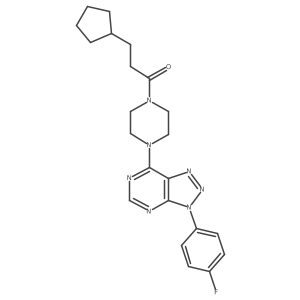 3-cyclopentyl-1-(4-(3-(4-fluorophenyl)-3H-[1,2,3]triazolo[4,5-d]pyrimidin-7-yl)piperazin-1-yl)propan-1-one结构式