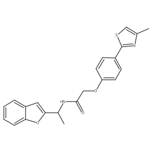 N-(benzo[d]furan-2-ylethyl)-2-[4-(4-methyl(1,3-thiazol-2-yl))phenoxy]acetamide结构式