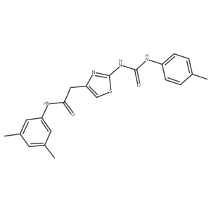 N-(3,5-dimethylphenyl)-2-(2-(3-(p-tolyl)ureido)thiazol-4-yl)acetamide结构式