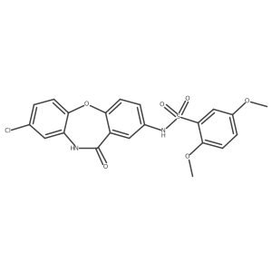 N-(8-chloro-11-oxo-10,11-dihydrodibenzo[b,f][1,4]oxazepin-2-yl)-2,5-dimethoxybenzenesulfonamide结构式