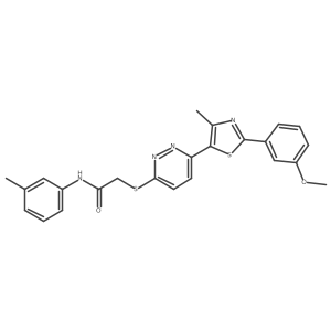 2-((6-(2-(3-methoxyphenyl)-4-methylthiazol-5-yl)pyridazin-3-yl)thio)-N-(m-tolyl)acetamide Structure