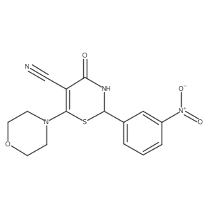 6-Morpholin-4-yl-2-(3-nitrophenyl)-4-oxo-2,3-dihydro-1,3-thiazine-5-carbonitrile结构式