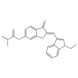 (2E)-2-[(1-ethyl-1H-indol-3-yl)methylidene]-3-oxo-2,3-dihydro-1-benzofuran-6-yl dimethylcarbamate Structure