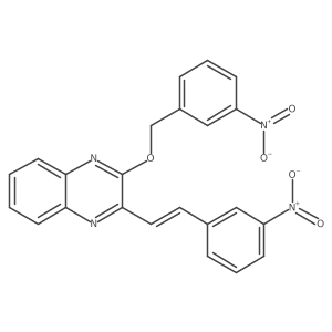 2-[2-(3-Nitrophenyl)ethenyl]-3-[(3-nitrophenyl)methoxy]quinoxaline结构式