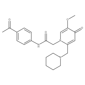 N-(4-acetylphenyl)-2-{5-methoxy-4-oxo-2-[(piperidin-1-yl)methyl]-1,4-dihydropyridin-1-yl}acetamide结构式