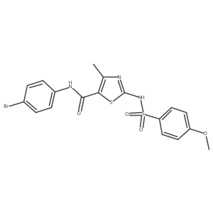 5-Thiazolecarboxamide, N-(4-bromophenyl)-2-[[(4-methoxyphenyl)sulfonyl]amino]-4-methyl- Structure