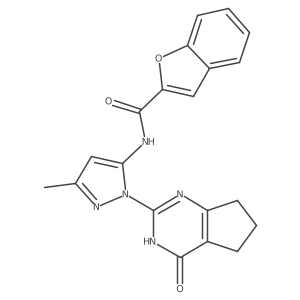 N-(3-methyl-1-(4-oxo-4,5,6,7-tetrahydro-3H-cyclopenta[d]pyrimidin-2-yl)-1H-pyrazol-5-yl)benzofuran-2-carboxamide Structure