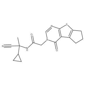 N-(1-cyano-1-cyclopropylethyl)-2-{12-oxo-7-thia-9,11-diazatricyclo[6.4.0.0^{2,6}]dodeca-1(8),2(6),9-trien-11-yl}acetamide Structure