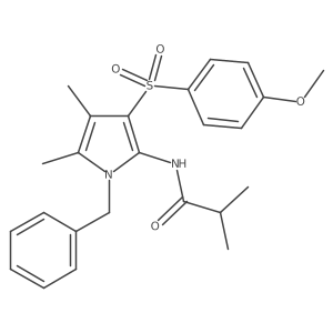 N-{1-benzyl-3-[(4-methoxyphenyl)sulfonyl]-4,5-dimethyl-1H-pyrrol-2-yl}-2-methylpropanamide结构式