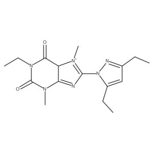 8-(3,5-diethylpyrazol-1-yl)-1-ethyl-3,7-dimethyl-5H-purin-7-ium-2,6-dione结构式